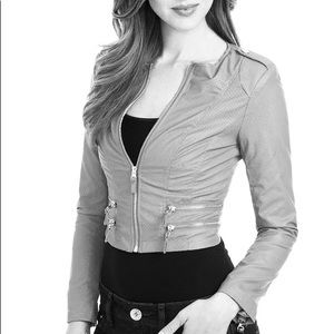 Guess Faux Leather Grey Jacket